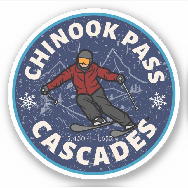 Pegatina sendero chinook pass california trials (Anverso)