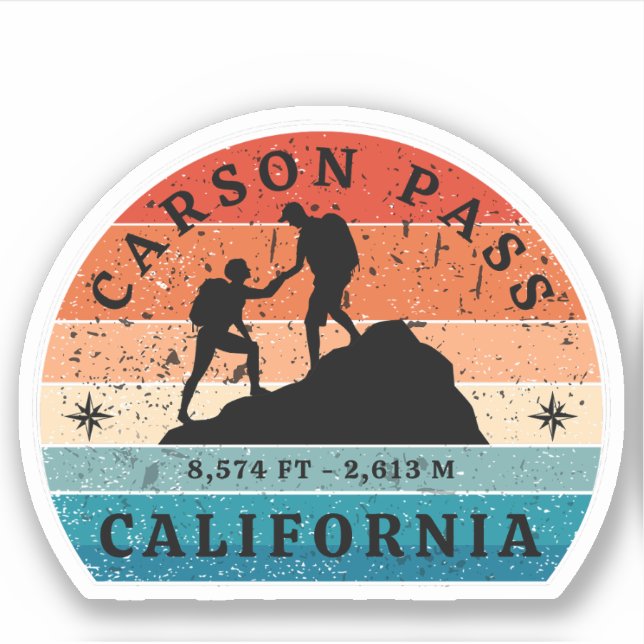 Pegatina sendero de carson pass california pruebas  (Anverso)