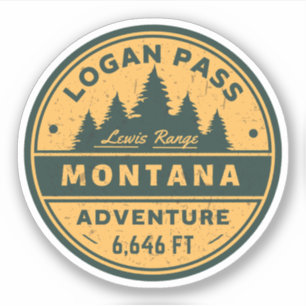 Pegatina Sendero de Logan Pass, paso alpino de Montana