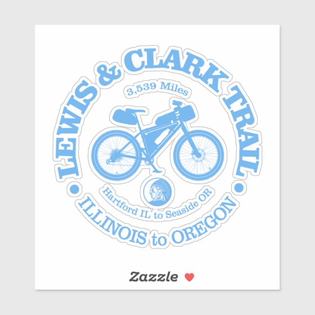 Pegatina Sendero Lewis & Clark (ciclismo) (Hoja)
