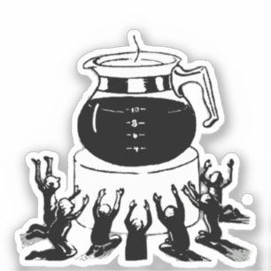 Pegatina Señor Café Oscuro, Adorar Café