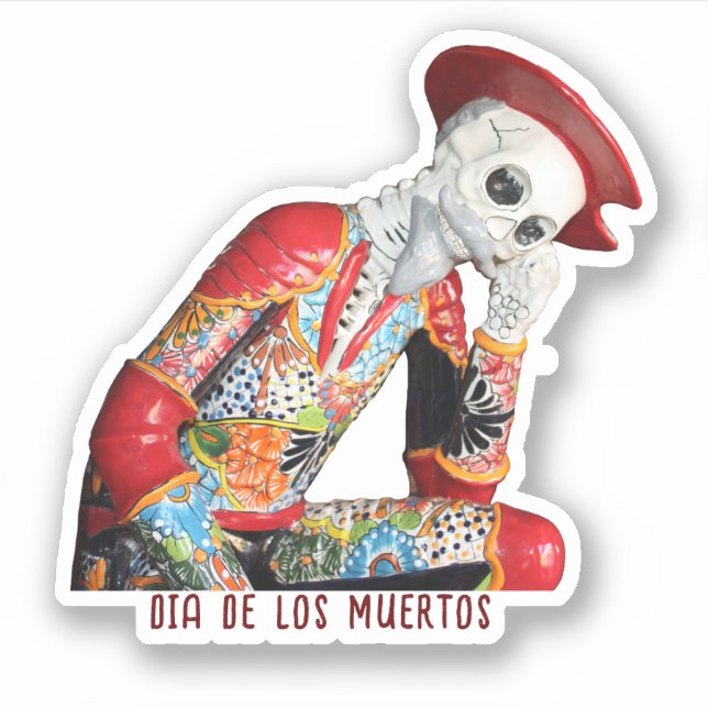 Pegatina Señor hombre dia de los muertos (Anverso)
