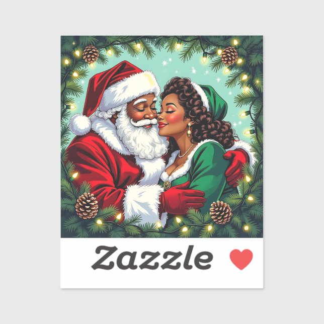 Pegatina Señor y Señora Claus Dulce Navidad  (Hoja)