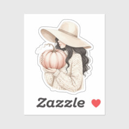 Pegatina Señora con la calabaza