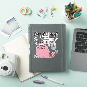 Pegatina ¿Señora Gata Loca? Regalo divertido para amantes d