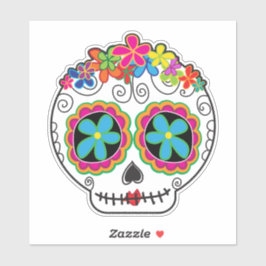 Pegatina Señorita Calavera Day of the Dead Sugar Skull
