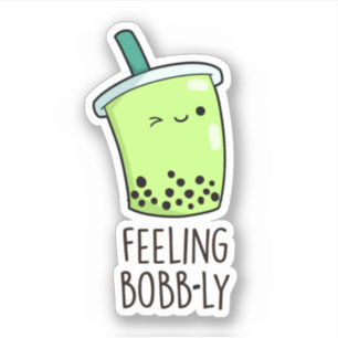 Pegatina Sensación de Bobb-ly Funny Boba Tea Pun