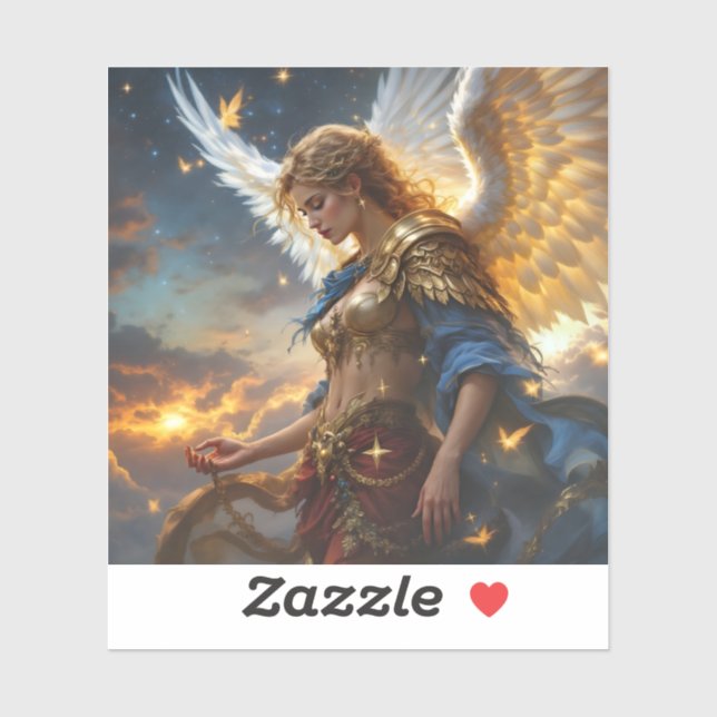 Pegatina Sentinel celeste - Ángel del Amanecer y Divino Jus (Hoja)