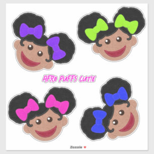 Pegatina Sentiste afro puffs cuties tú Personalizar