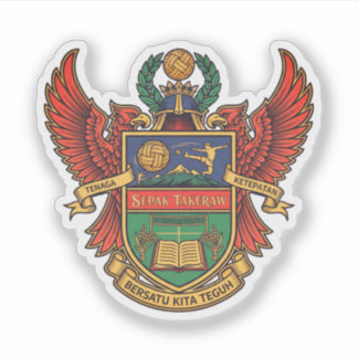 Pegatina Sepak Takraw - heraldry style logo