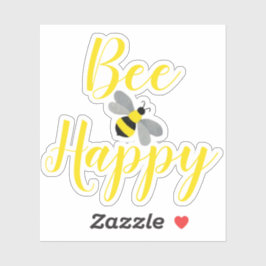 Pegatina Ser Feliz Bumble Bee | Personalizado Cut Vinyl