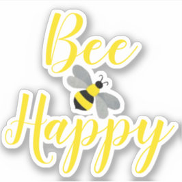 Pegatina Ser Feliz Bumble Bee | Personalizado Cut Vinyl