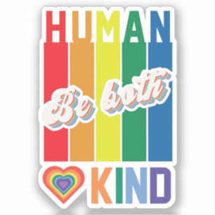 Pegatina Ser humano y amable - Inspirado en el arcoiris vin