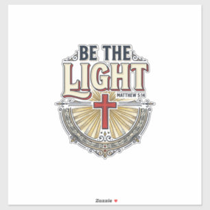 Pegatina Ser La Luz Diseño de Camiseta Cristiana Vintage_1