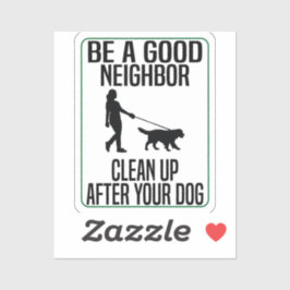 Pegatina ser un buen vecino limpiar después de tu perro