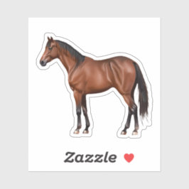 Pegatina Serafina - braunes Pferd, stehend -
