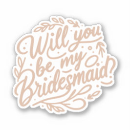 Pegatina ¿Serás Mi Novia? Elegante Foliage Rosa