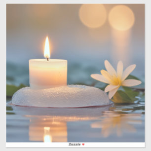 Pegatina Serene Garden Wellness Candle Light Zen Vibes Tran