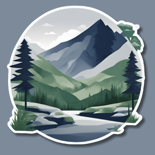 Pegatina Serene Mountain Landscape Waterproof