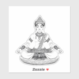Pegatina Serenidad en la simetría: Divina meditación india