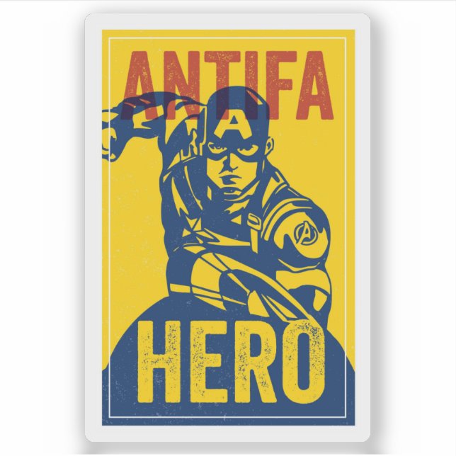 Pegatina SERIE DE HÉROES ANTIFA: Capitán América (Anverso)