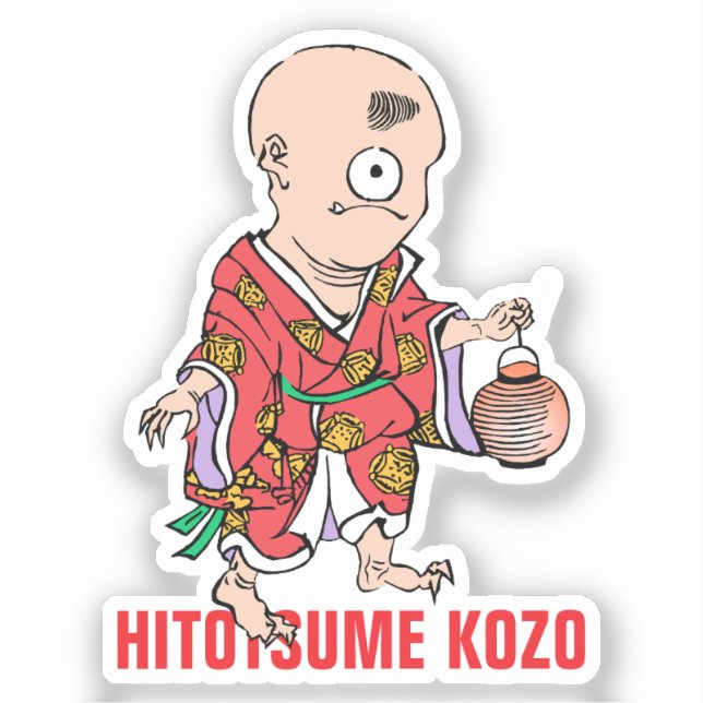Pegatina Serie Yokai: Hitotsume Kozo (Anverso)