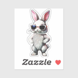 Pegatina Serious Rabbit with Sunglasses Vinyl