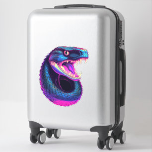 Pegatina Serpiente Cobra en estilo estético vaporwave