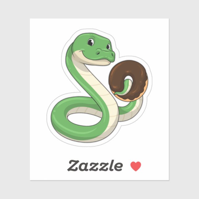 Pegatina Serpiente con donut (Hoja)