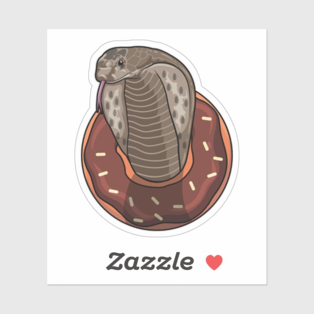 Pegatina Serpiente con donut (Hoja)