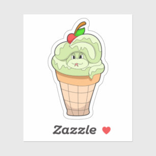 Pegatina Serpiente con helado y cereza