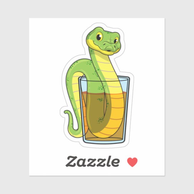 Pegatina Serpiente con jugo (Hoja)