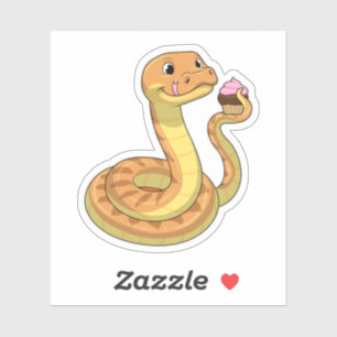 Pegatina Serpiente con Muffin