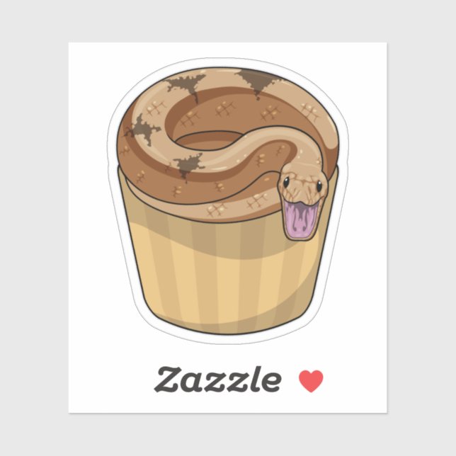 Pegatina Serpiente con Muffin (Hoja)