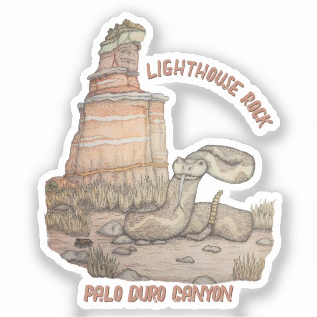 Pegatina Serpiente de cascabel de Lighthouse Rock (Anverso)