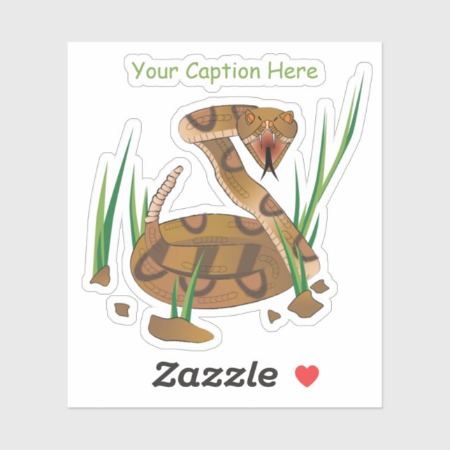 Pegatina Serpiente en la hierba (Hoja)