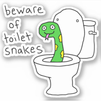 Pegatina Serpientes de Inodoro Humor Divertido de Baño