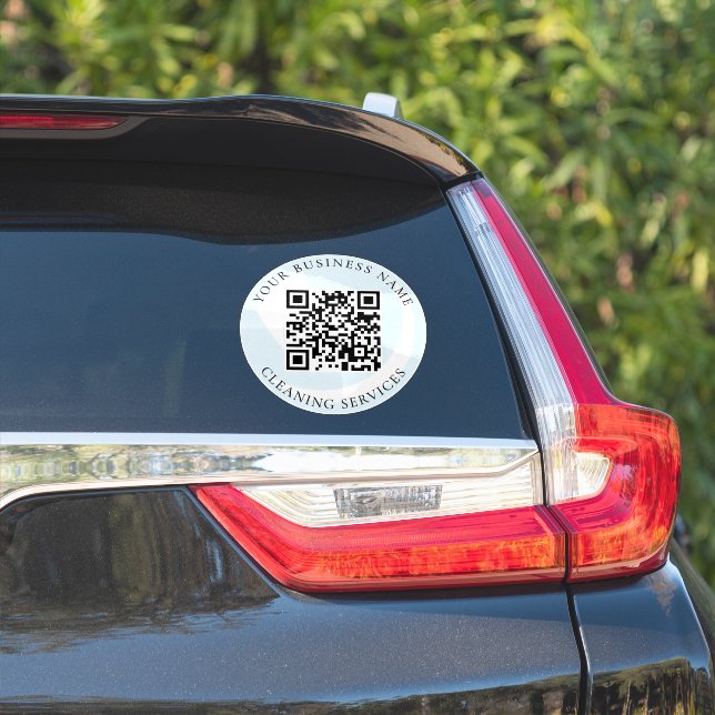 Pegatina Servicio de limpieza de código QR Business Car Vin (Lado del coche)