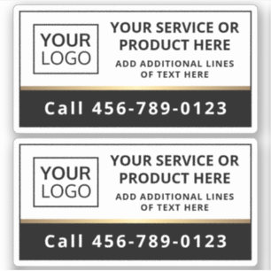Pegatina Servicio de negocios en blanco y negro con logotip