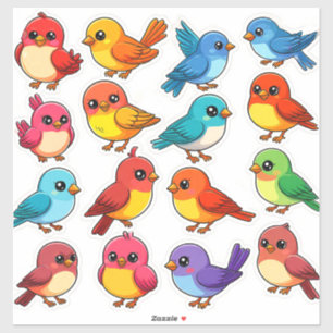 Pegatina Set de Stickers de Aves Lindas   Animal Cartoon Ka