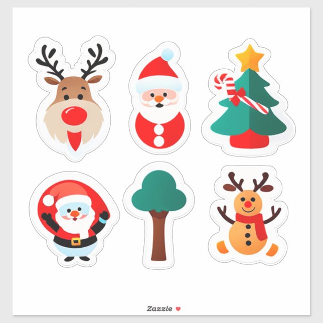 Pegatina Set de Stickers Navideños Festivos (Hoja)