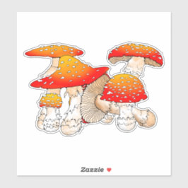 Pegatina Seta roja y naranja