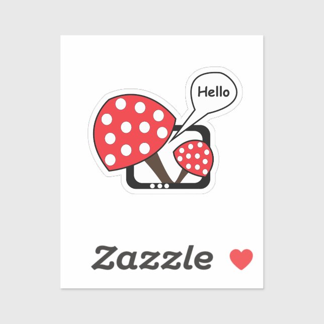 Pegatina Setas Rojas Saludando Desde La Televisión (Hoja)