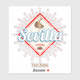 Pegatina Sevilla Andalucía España Retro Flamenco