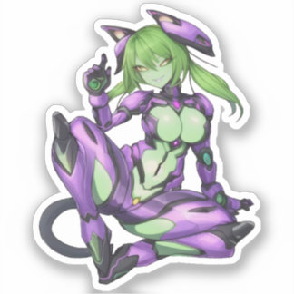 Pegatina Sexo alien android catgirl