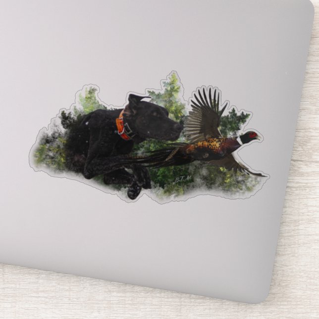 Pegatina SGP, faisán de caza (Detalle)