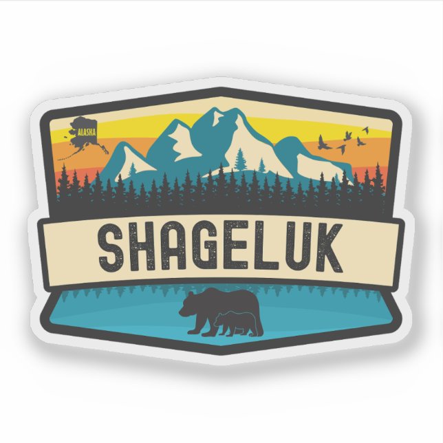 Pegatina Shageluk, Alaska (Anverso)