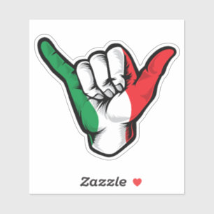 Pegatina Shaka Hand Bandera Italiana Buenas vibraciones Peg