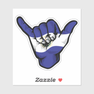 Pegatina Shaka Hand El Salvador Bandera Buenas Vibraciones 