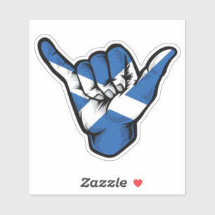 Pegatina Shaka Hand Scotland Flag Good Vibes